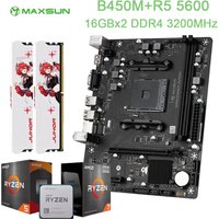 MAXSUN B450M AMD AM4 Motherboard Support R5 5600 2 PCS DDR4 AMD board M.2 NVME supports Ryzen 3600 4500 5500 5600