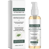 100ml Collagen Lifting Body Oil,Rosemary Extract Deep Hydrating Non-greasy Massage Essential Oil Tighten Skin for Neck Chest