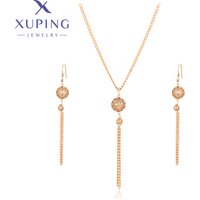 Xuping Jewelry Copper Alloy New Arrival Charm Hollow lantern Necklace Earrings Set for Women Girl Party Birthday Gift X001001239