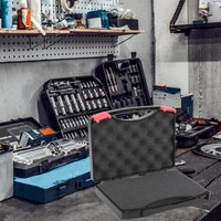 Schützender Werkzeugkasten mit Schwamm-Aufbewahrungsbox, verschleißfest, abschließbar, wasserdichte Schrauben, Tragetasche, Anti-Schlag für den Arbeitsplatz