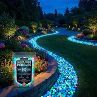 Multicolor Solar Powered Stones Waterproof Decorative Glowing Stones Night Glow Pebbles Garden Pebbles for Walkway Outdoor