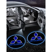2Pcs Car Door Projector Lamps LED Welcome Light Caps For Mitsubishi Lancer Lancer ASX Outlander 2 3 Pajero Mirage exzos Pajero 4