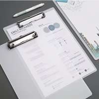 1 A4 transparent board clip, thickened and hardened single clip pad, stationery, study and office supplies, writing pad