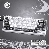 130 Keys Fallen Angel Keycaps PBT Dye-Sub Side-engraved Keycaps Anime Translucent Key Caps for ANSI Made68 Mad68 Wooting60