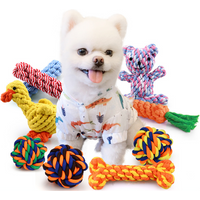 1pcs Bite Resistant Pet Dog Chew Toys for Small Dogs Cleaning Teeth Puppy Cat Dogs Rope Knot Ball Toy Playing animal Accessories