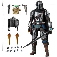 Star Wars The Mandalorian and Grogu 2.0 Electroplated Din Djarin Boxed Action Figure Collectible Model Toy Collectors GIft
