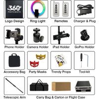360 Photo Booth Accessories Adapter,Adapter, Ring light, Mobile Phone Holder, Reach Pole, LOGO Customization, Remote Control