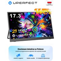 UPERFECT 17,3" Tragbarer Bildschirmmonitor 2K QHD 144Hz IPS-Display 105,7% sRGB Ultra Slim mit Ständer HDMI USB-C für Laptop-Gaming