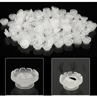 Greffe de faux-cils 2 en 1, outil d'extension de cils camélia, floraison rapide, tasse de colle, support d'anneau, 50/100 pièces