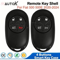 86AUTOK - Remote Control Key Fob Cover Housing For Fiat 500 500E 500X 2020-2024 4Buttons No Uncut Blade Smart Car Key Shell Case