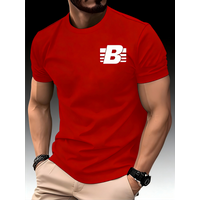 New Men‘s Round Neck Running T-shirt Spring/Summer Thin Top Striped B print Quick Dry Short Sleeve Breathable Fitness Sports