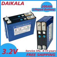 LifePO4 Rechargeable Lithium Iron Phosphate Battery, Off Grid Solar System 200Ah 3.2V Suitable for Ships, Golf Carts UPS Motor