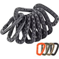 4/8/16pcs Tactical Plastic Carabiner Clip Keychain D-Shape Hard Spring Snap Gear Hook Outdoor Camping Hiking EDC Tools