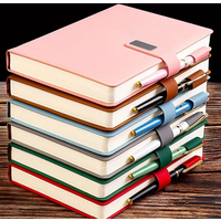 Vintage A5 Leather Notebook with Leather Notebook Cover, Personalized Soft Cover and Bookmark, Perfect for Business, Meeting