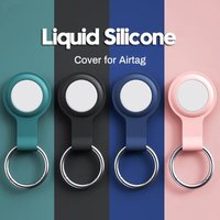 Cover For Apple Airtags Case Liquid Silicone Protective Shell Tracker Accessories Anti-scratch Sleeve With Keychain Air Tag Case