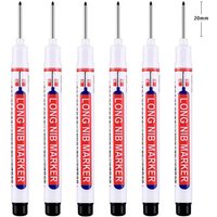 6Pcs/Set 20mm Long Nib Head Markers for Metal Perforating Pen, Waterproof, Bathroom, Woodworking Decoration, Multi-Purpose