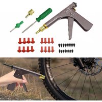 Emergency Tire Plugger Tool Kit (Light Brown)- Durable Iron Construction,16 Mushroom Plugs&Complete Accessories,Portable for Car