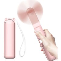 Portable Mini Fan 2000mAh USB Rechargeable 3 Speed Handheld Foldable Fan Hand Held Small Pocket Travel Fan with Handy Power Bank
