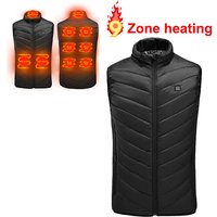 Skiing Electric Heated Vest Winter 9 Zones Smart Heated Jacket Thermal Warm Hunting Coat Outdoor Camping No Battery Pack
