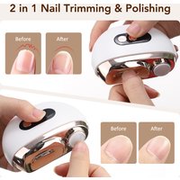 2 in 1 Electric Nail Clipper Nail Care Grinder with Light Automatic Nail Clipper 3-speed Nail Trimmer Portable Nail Polisher