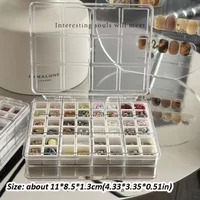 48Grids Nail Accessories Storage Box Transparent Four Grid Earrings Packing Display Box Transparent Plastic Storage Container
