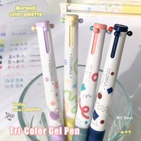 Single Pack Multi-color Gel Pen 0.5mm Simple 3-Color Pen Marker Journal Pen Triangular Barrel Drawing Pen Study & Office Sue