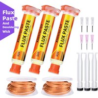 559 Desoldering Braid + NC-559 Flux Paste Syringe Kit, Solder Remover Wire Set for Electronic PCB Component Repair Rework Tool