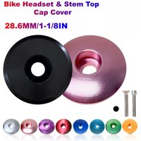 1-1/8 Inch Aluminum Bike Headset Top Cover(Round & Flat),with M6x40mm Bolt,28.6mm Bicycle Stem Top Cap, , Cycling Repair Parts
