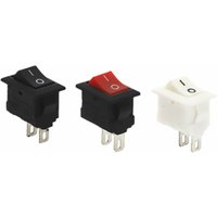 10pcs 15x10 2 Pin 3A 250V Red Black White Boat Switch Snap-in 15*10mm SPST ON OFF Rocker Position MINI Switch KCD11