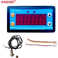 Compteur de Vitesse à 4 Chiffres LED, Tachymètre DC 9-24V 5A NPN, Joli Hall, Capteur de Proximité, 30-80000 RPM