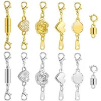 12Pcs Magnetic Necklace Clasps and Closures Jewelry Converter Extender for DIY Jewelry Making