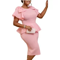 2025 Elegant Dresses for Women Party Bows Beading Ruffles Peplum Bodycon Classy Occasion African Wedding Guest Birthday Gowns