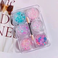 6pcs/Set Sequins Face Glitter Gel Makeup,Eyeshadow Glitter for Festivals Party Bar Makeup,Jelly Glitter Powder Gel Decorations
