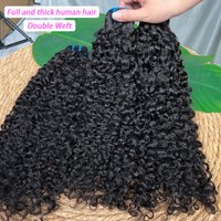 18A Burmese Curly Human Hair Bundles Double Weft #1B 100% Unprocessed Raw Virgin Hair Weave Extensions Can Bleach to #613 Color