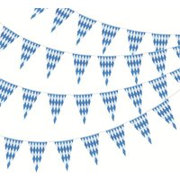 10m Oktoberfest Bunting Bavarian Banner Decoration Bavarian Check Flag Welcome Banner For German Theme Party Garland Decoration