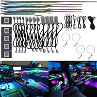 22 In 1 LED Strip Symphony Ambient Light 64 Color RGB Interior Atmosphere Lighting Universal Car Acrylic Guide Fiber Optic Lamp