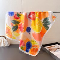 Luxury Fruits 70cm Square Scarves Women's Silk Scarf Spring and Summer Bandana Small Neckties Hairbands Foulard Shawl