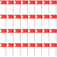 50 pcs Red Flag Pins Iron Drawing Boards Pushpins for Bulletin Corkboard Map Marking Office Thumbtacks