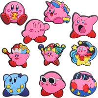 1-10Pcs Garden Shoe Accessories Cartoon Cute Pink Round Fairy PVC Shoes Charms Sandals Ornaments For Boys Girls Party Present