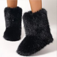 Winter Women Fashion Luxury Ankle Boots Deep Mouth Slip on Warm Platform Snow Boots Comfortable Outdoor Designer Shoes Women