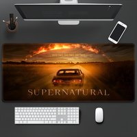 Retro Car Sunset Chase Gaming Mouse Pad - XXL Large Desk Mat with Stitched Edges, Non-Slip Rubber PC Gamer Gift