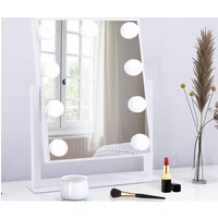 Hollywood-style Vanity Mirror with 9 LED Bulbs 3 Color Lighting Options 360° Rotation Perfect for Dressing Rooms and Bedrooms