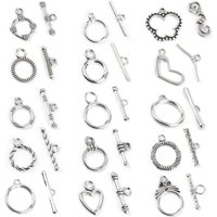 20 ensembles de fermoirs OT couleur argent, connecteurs de Bracelet, collier, fermoirs à bascule, boucle pendentif pour la fabrication de bijoux, accessoires