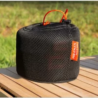 Portable Set Pot Storage Bag Mesh Fabric Ultra Light Tableware Bag Breathable Drawstring Buckle Bundle Mouth Handbag Camping