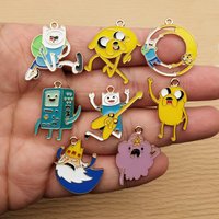 10pcs Anime Cartoon Charm for Jewelry Making Necklace Earring Keychain Phone Pendant Diy Accessories Alloy Metal Gold Plated