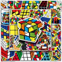 50 Pcs Magic Cube Designer Toys Cartoon Waterproof Stickers Creative Graffiti Skateboard Notebook Laptop Decoration Sticker