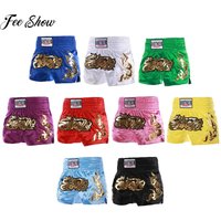 Kids Boys Girls Muay Thai Shorts Boxing Shorts Breathable Embroidery Kickboxing Training Pant Child Martial Arts Fight Equipment