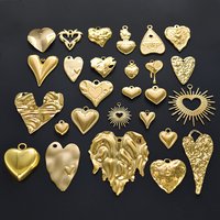 Fashion Love Charm Gold Color Stainless Steel Heart Pendants For Jewelry Making Supplies Punk Girl Accessories DIY Necklace Bulk