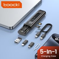Toocki 5 in 1 OTG Adapter Kit Compact USB C Adapter Micro Type C Lightning Converter SIM TF Card Storage Case For iPhone Samsung