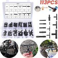 113pcs Car Hose Connector Assortment Reducer Set Plastic Straight T Piece Connectors For Cooling Systems Fuel Systems